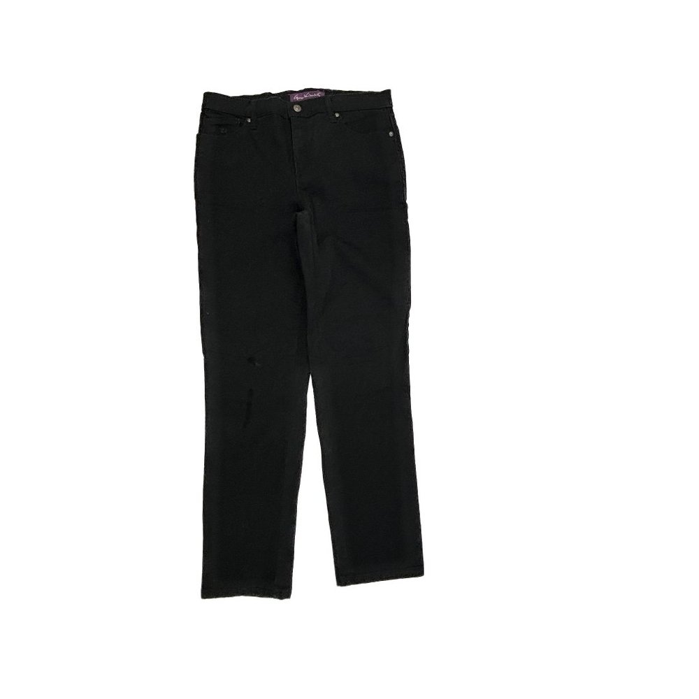 Gloria Vanderbilt Jeans Women 8 Black Amanda Straight Leg Denim Classic Mid Rise